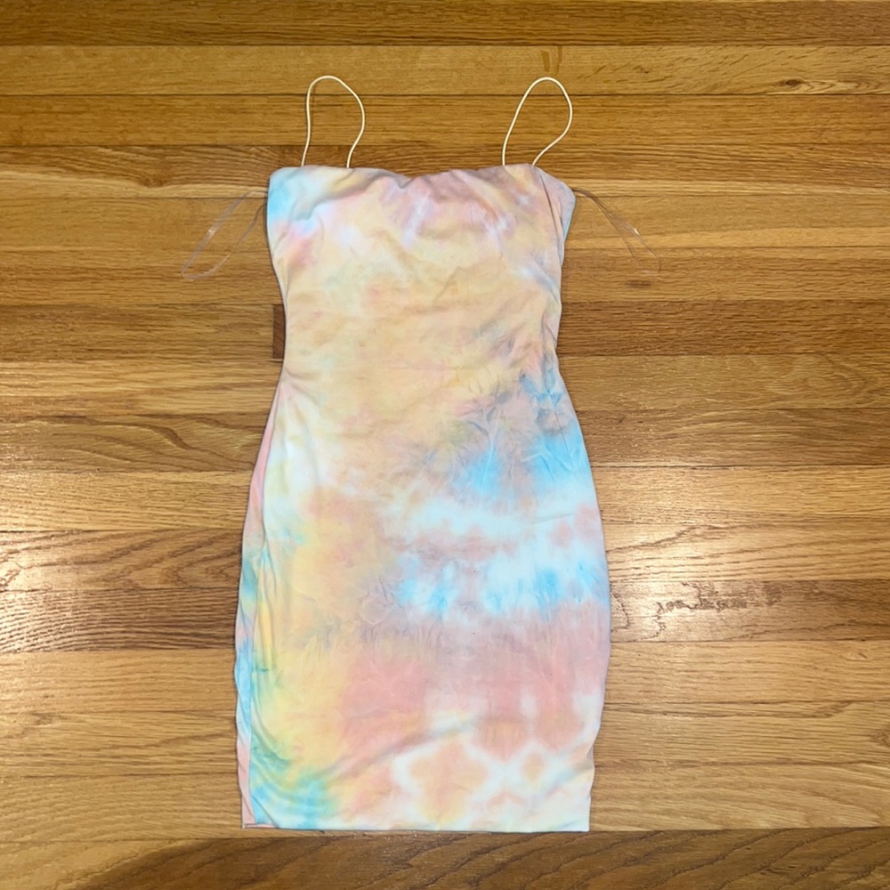 Sunset tie dye mini dress